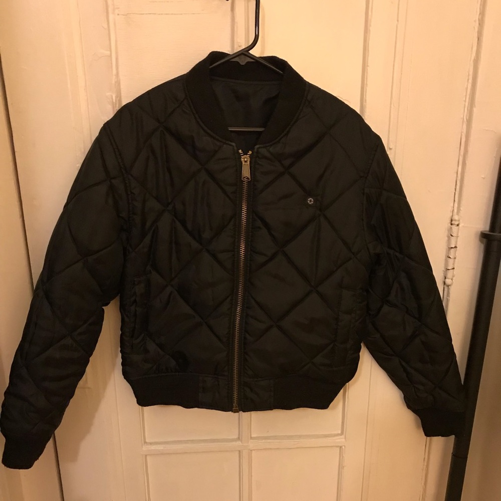Black reversible bomber jacket!